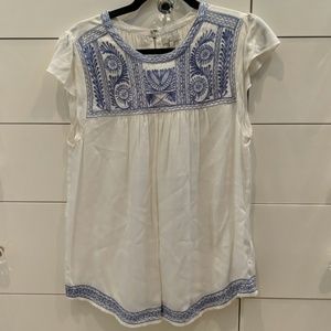 Joie white embroidered blouse